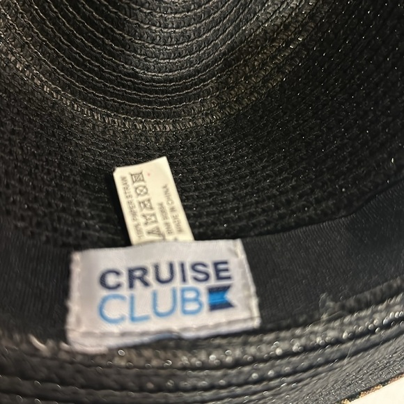 NWT Cruise Club leopard trim hat in black brown and tan 100% paper straw - Picture 5 of 7